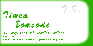 timea domsodi business card